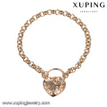 72629 Xuping novo estilo de alta qualidade fio de seda prevalente amor coração pulseira de ouro pulseira